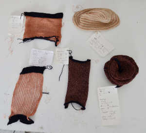knitting antenna swatch with karl grim copper  # 3