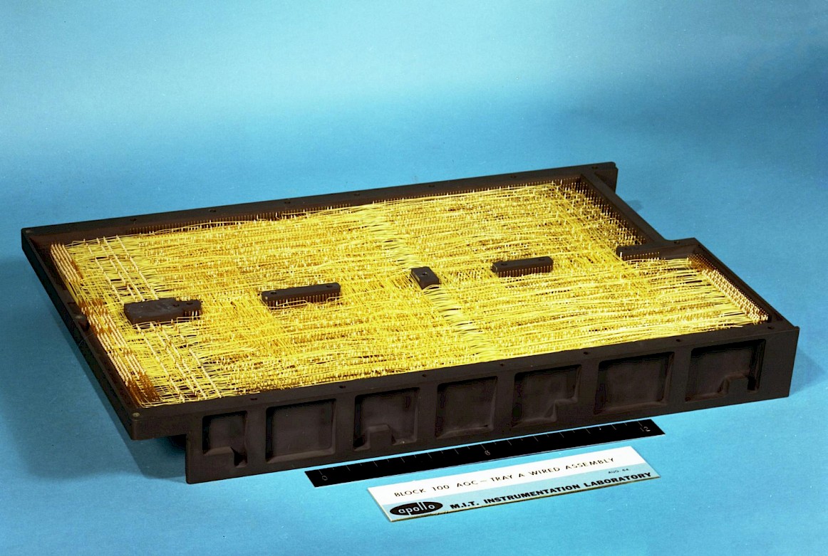 Tray of the wired assembly Apollo guidiance computer